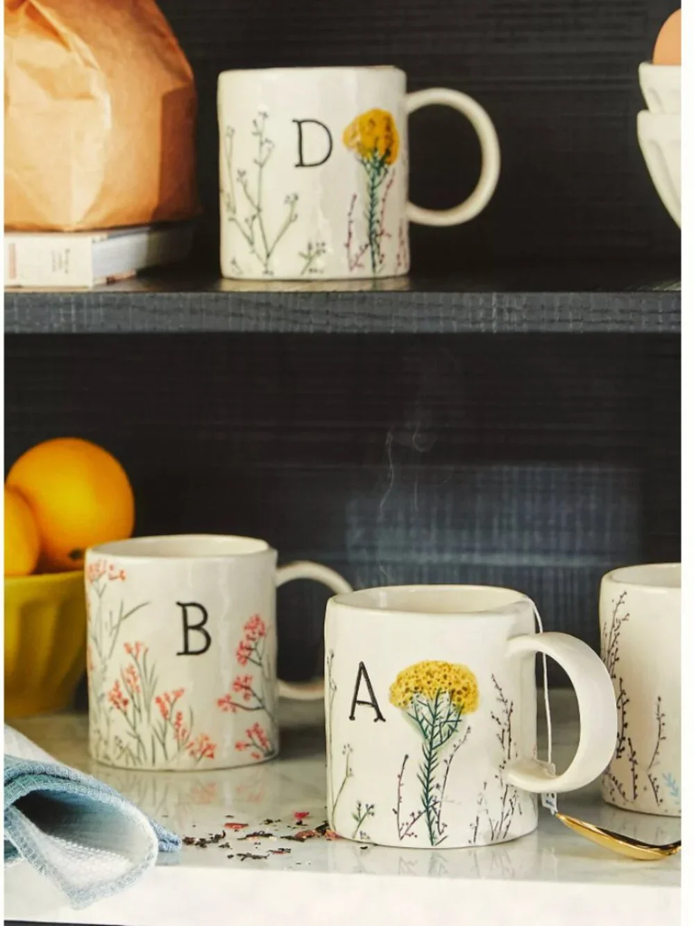 Anthropologie Dagny Monogram Mug Hand-painted | Letter 